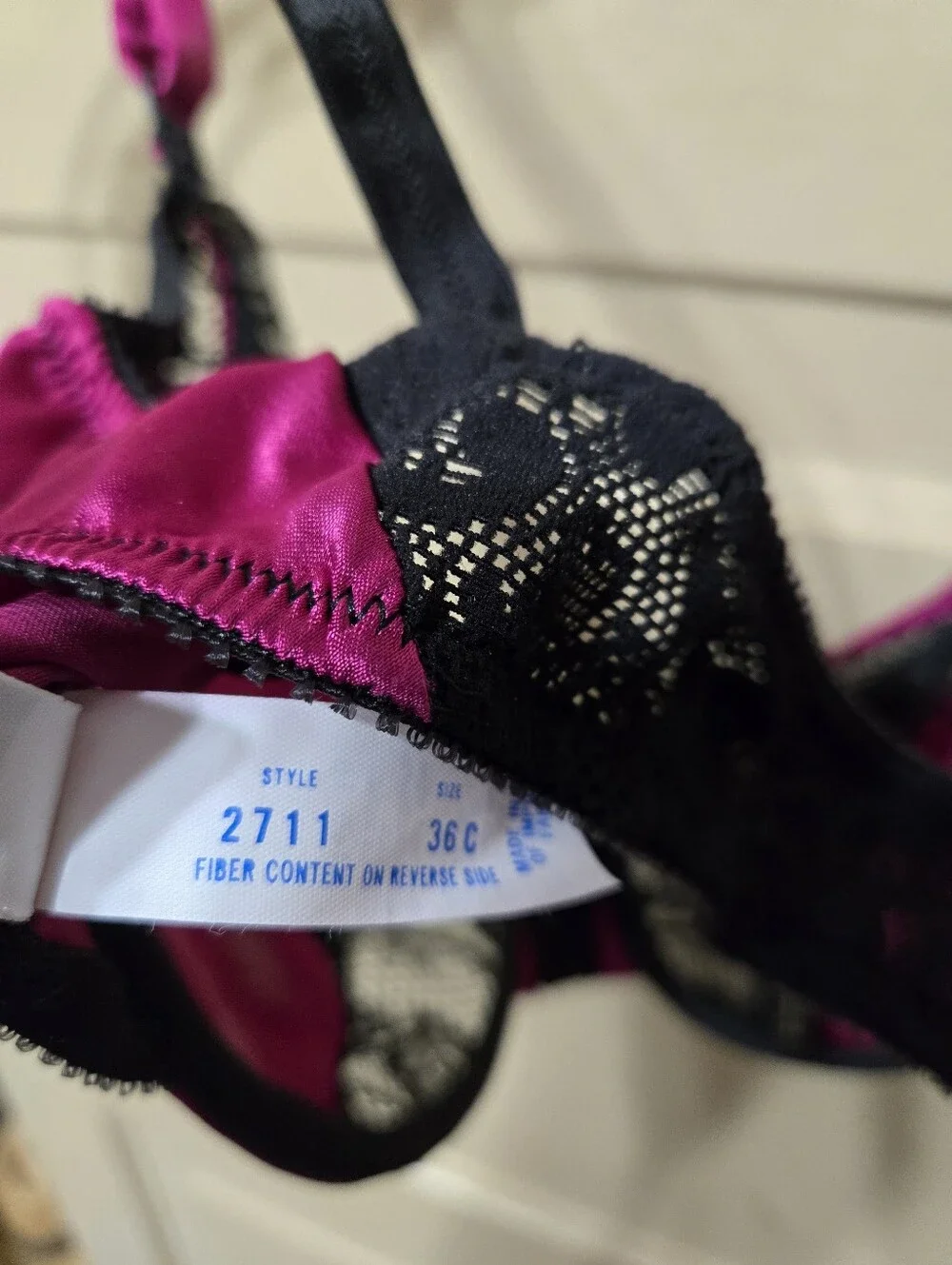 Valentino Intimo Purple Black Lace Front Clasp Bra Size: 36C
